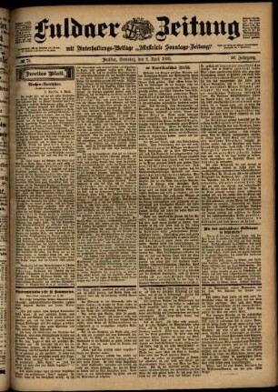 Zweite Ausgabe vom Samstag, den 08. April 1899.