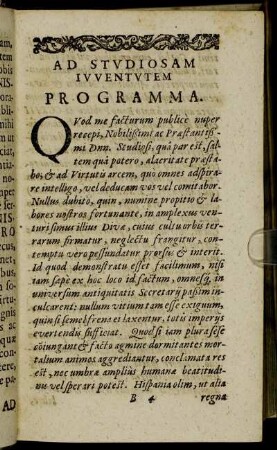 Ad Studiosam Iuventutem Programma.