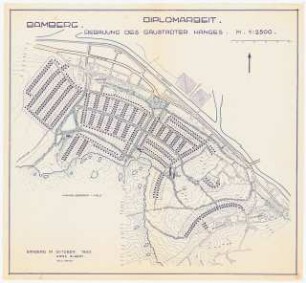 Bebauung des Gaustadter Hanges, Bamberg: Grundriss 1:2500