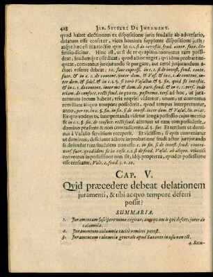 Cap. V. Quid praecedere debeat delationem iurammenti, & ubi ac quo tempore deferri possit?