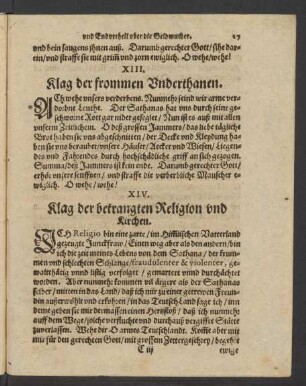 XIII. Klag der frommen Underthanen.