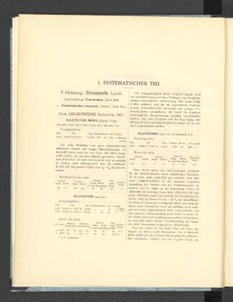 I. Systematischer Teil.