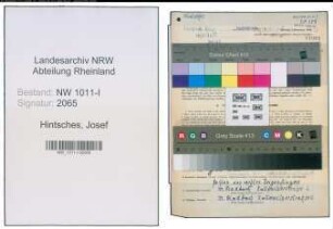 Entnazifizierung Josef Hintsches , geb. 19.02.1891 (Postbetriebsassistent)