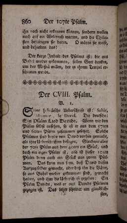 Der CVIII. Psalm.