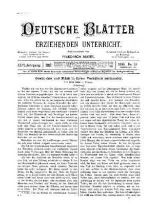 Geschichte und Ethik in ihrem Verhältnis zueinander : (Fortsetzung)