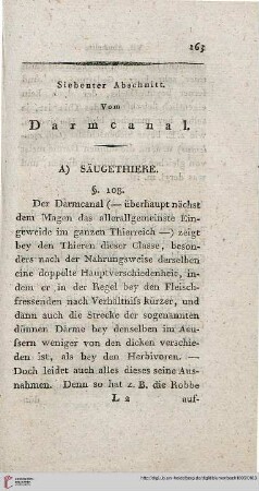 Siebenter Abschnitt: Vom Darmcanal