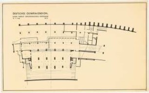 Olympia-Stadion Berlin: Grundriss Ehren-Tribüne Zwischengeschoss 1:100