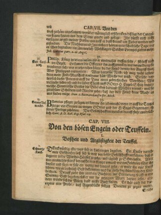 Cap. VIII. Von den bösen Engeln oder Teuffeln.
