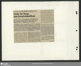Lieder der Berge zum Gemeindejubiläum