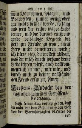 Hertzens-Andacht bey der täglichen gemeinen Gewissens-Erforschung.