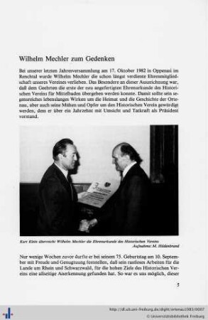 Nachrufe, Glückwünsche, Jahres-, Arbeitskreis und Mitgliederberichte