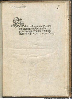 Arbor consanguinitatis affinitatis cognationis spiritualis. et legalis vnacum exemplis et enigmatibus perpulcris