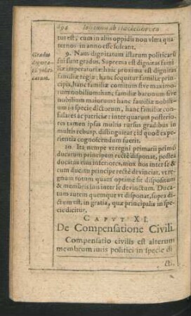 Caput XI. De Compensatione Civili.