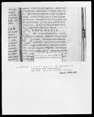 Graduale und Sakramentar — Initiale S(tirpe Maria), Folio 205recto