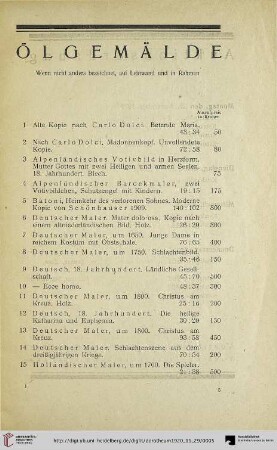 Ölgemälde (Nr. 1-94)