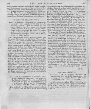 Reinbeck, G.: Handbuch der Sprachwissenschaft, mit besonderer Hinsicht auf die deutsche Sprache. Zum Gebrauche für die obern Klassen der Gymnasien und Lyceen. Bd. 4. Eine prosaische Beyspielsammlung enthaltend. Essen: Bädeker 1828