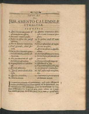 Caput XV. De Juramento Calumniae Et Malitiae