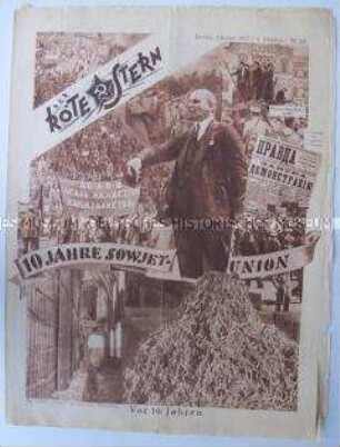 Proletarische Halbmonatszeitschrift "Der Rote Stern" u.a. zum 10. Jahrestag der Oktoberrevolution