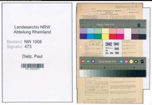Entnazifizierung Paul Dietz , geb. 16.09.1902 (Schlosser)