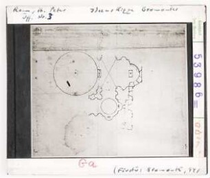 Rom, St. Peter: Grundriss-Entwurf von Bramante. Florenz, Uffizien, Nr. 3A
