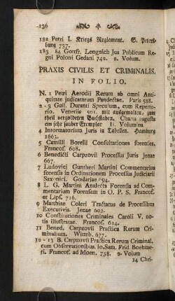 136-155, Praxis Civilis et Criminalis