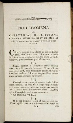 Prolegomena de Chirurgiae Definitione...