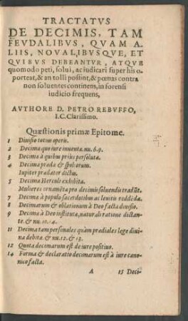 Quaestionis primae Epitome.