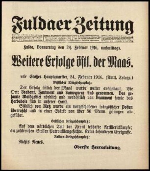 Ausgabe vom Donnerstag, den 24. Februar 1916.