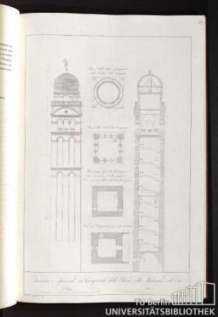 Facciata e Spaccato del Campanile della Chiesa della Madonna dell' Orto