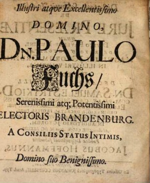 Disputatio Solennis Iuridica, De Iure Praesentiae