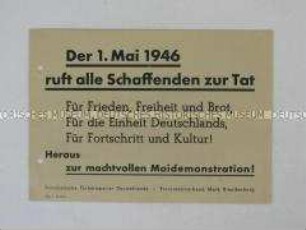 Flugblatt der SED mit einem Aufruf zum 1. Mai