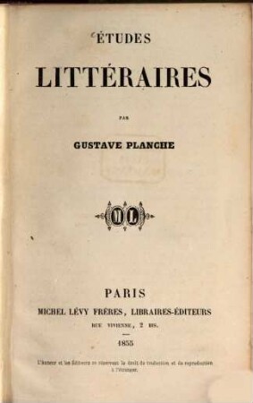 Études littéraires
