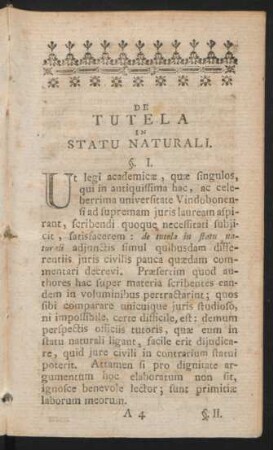 De Tutela In Stau Naturali.