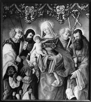 Sacra Conversazione : Sacra Conversazione. Malerei (um 1420; Hans von Judenburg). Judenburg, Stadtpfarrkirche Sankt Nikolaus