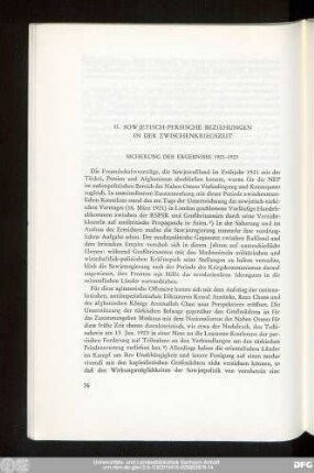 II. Sowjetisch-Persische Beziehungen In Der Zwischenkriegszeit