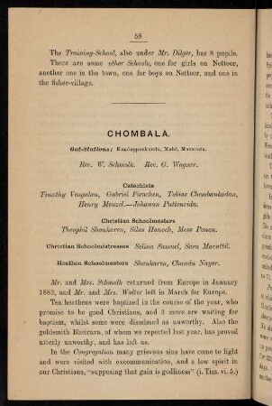 58-60, Chombala (with out-stations Kandappankundu, Mahé, Muvaratu)