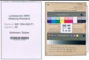Entnazifizierung Robert Kohlmann , geb. 02.08.1901 (Angestellter)