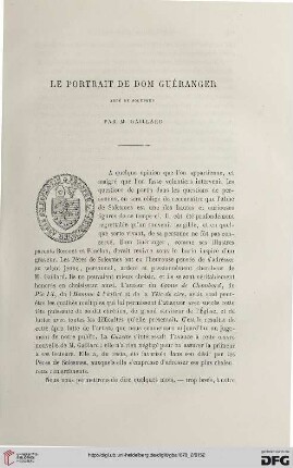 2. Pér. 18.1878: Le portrait de Dom Guéranger abbé de Solesmes : par M. Gaillard