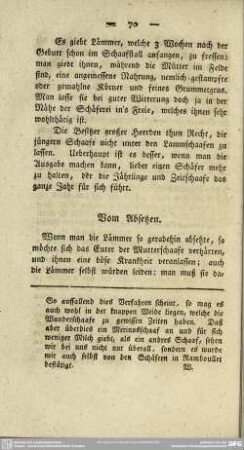 Vom Absetzen