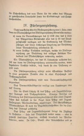 IV. Fürsorgeerziehung