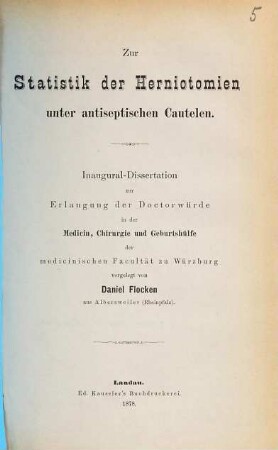 Zur Statistik der Herniotomien unter antiseptischen Cautelen