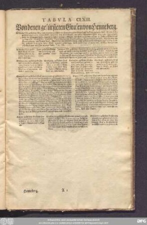 Tabula CLXIII. Von denen gefürsteten Grafen von Henneberg.