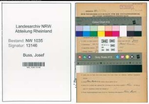 Entnazifizierung Josef Buss , geb. 24.04.1892 (Kaufmaennischer Angestellter)