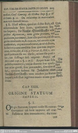 Cap. XXIII. De Origine Statuum Imperii