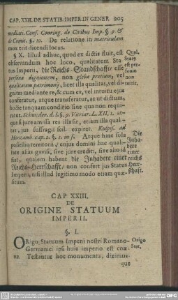 Cap. XXIII. De Origine Statuum Imperii