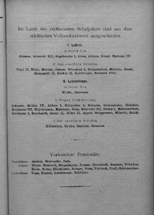 ausgeschiedene Lehrer