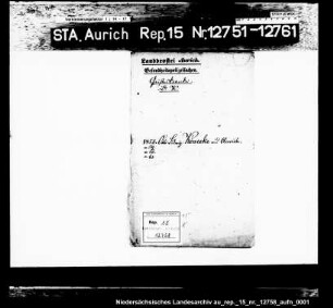 Unterbringung des gemütskranken Bäckergesellen Otto Ludwig Könecke aus Aurich in der Privatpflegeanstalt in Neu-Sandhorst