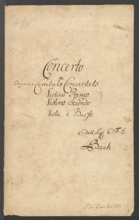Konzerte; cemb (org), strings; Es-Dur; H 446; Wq 35