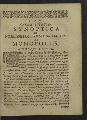 Commentatio synoptica