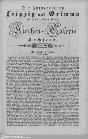 Die Stadt Leipzig, Die Parochie Lützschena und Hänichen mit Quasnitz (Fortsetzung), Lützschena : 16. Lieferung